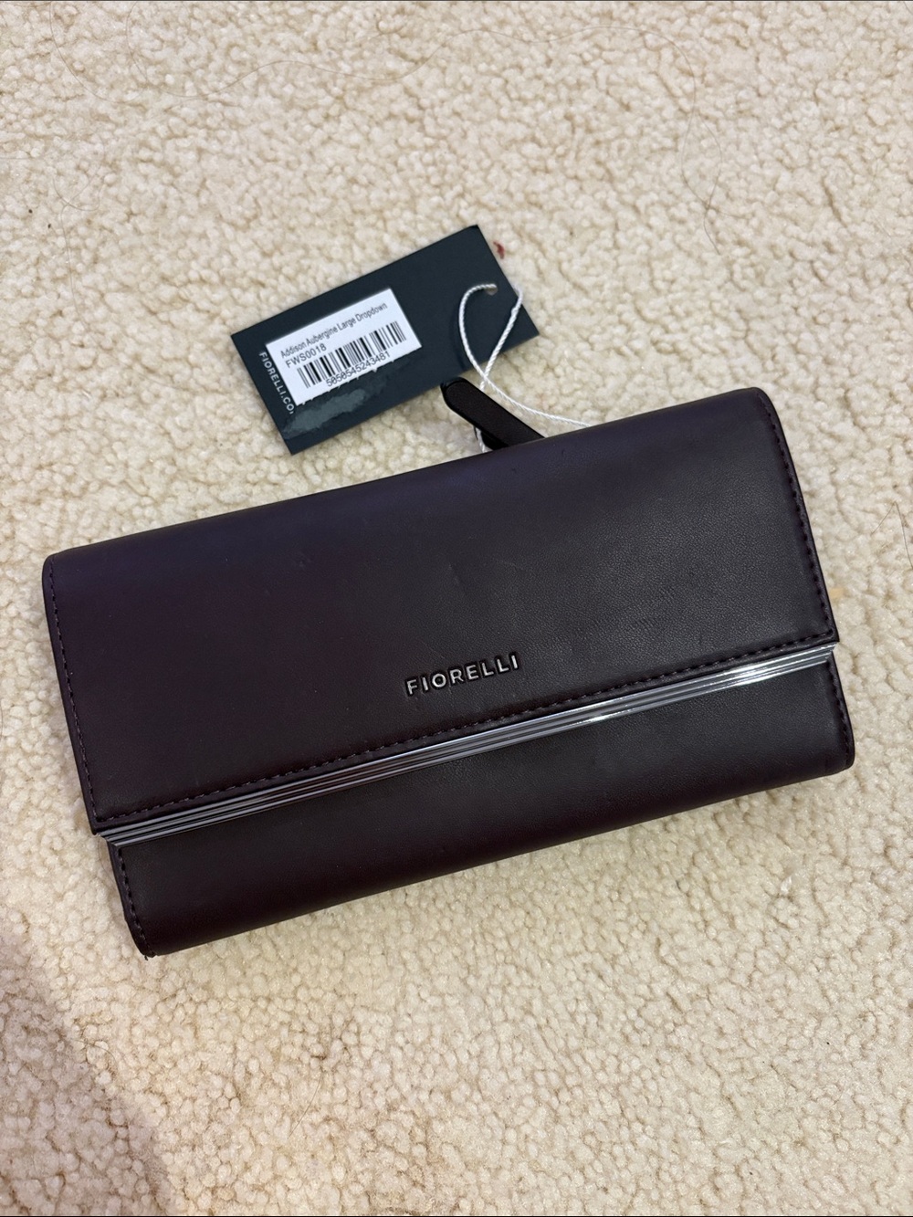 Fiorelli Addison Aubergine Large Dropdown Clutch Wallet